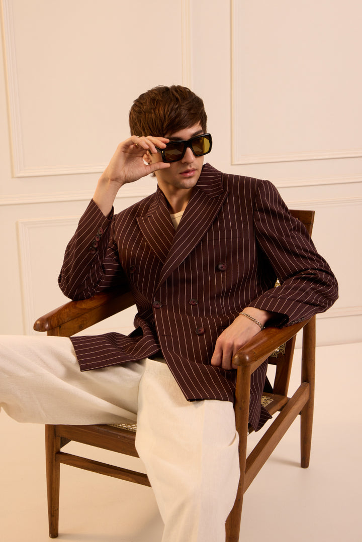 Wine striped affair Blazer