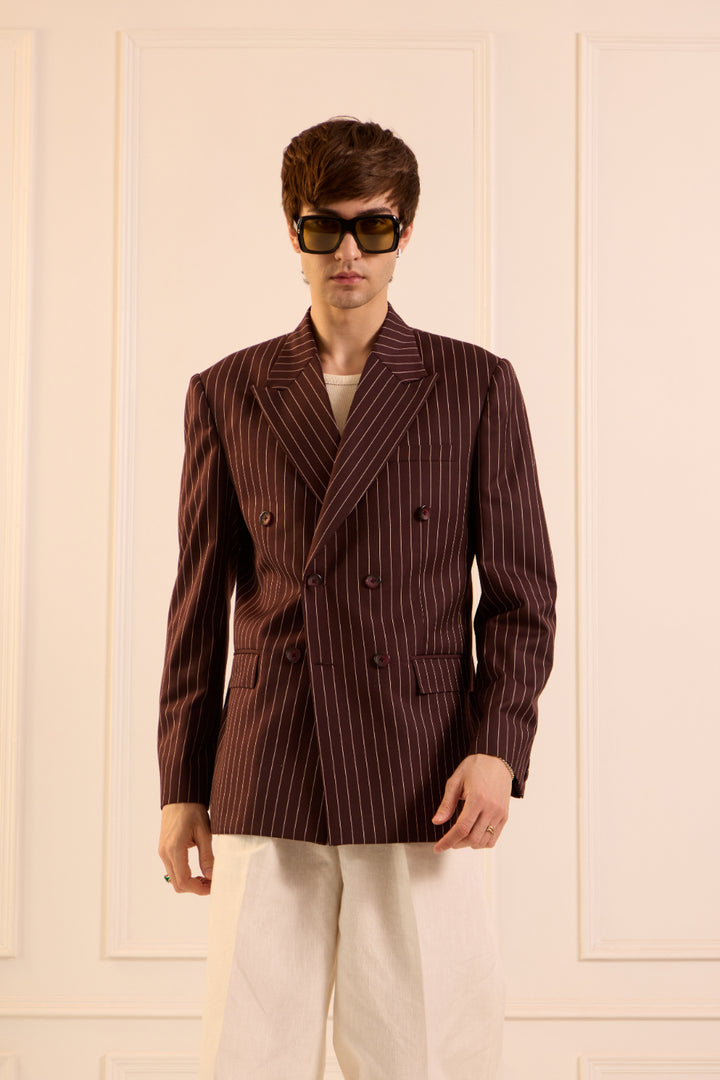 Wine striped affair Blazer