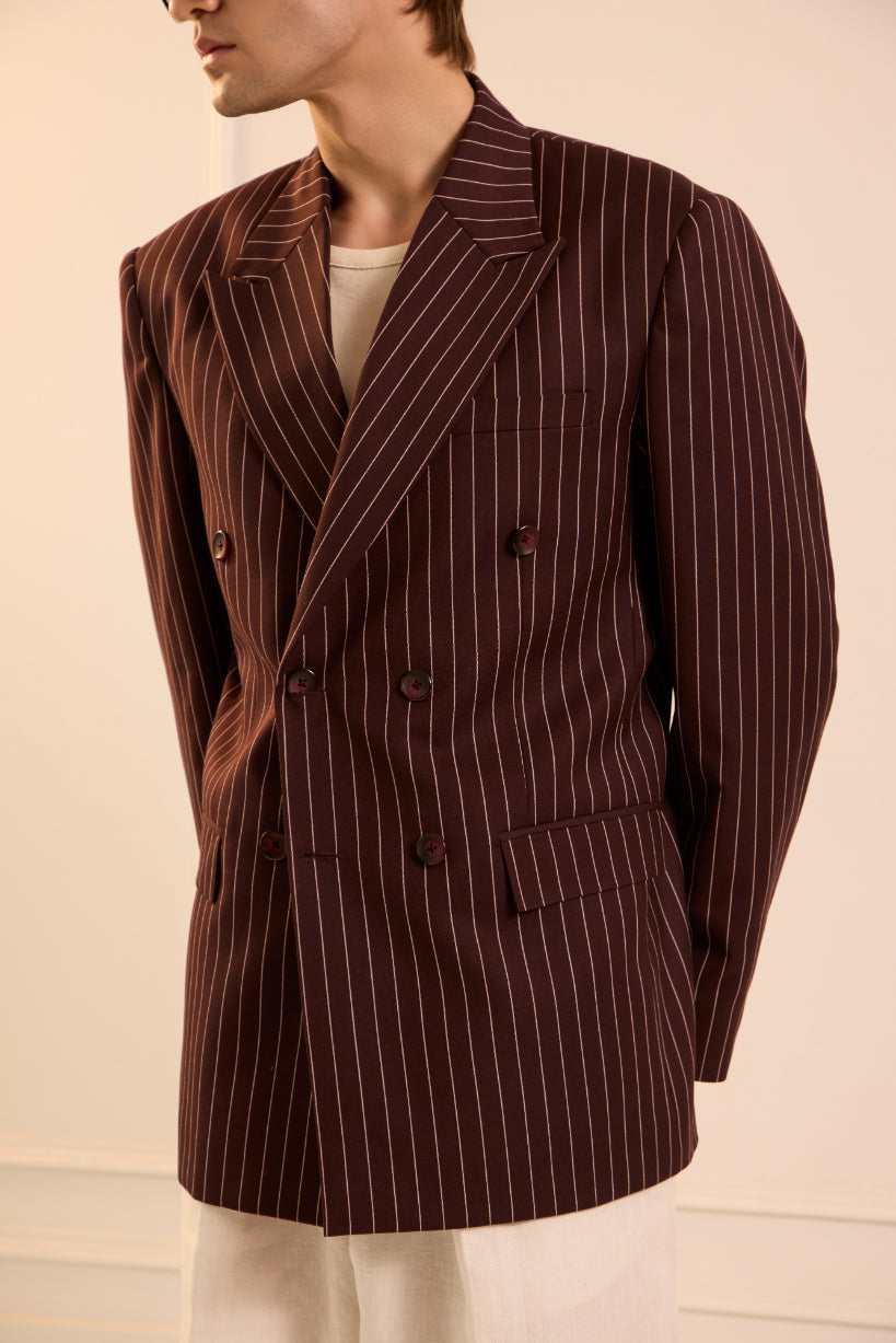 Wine striped affair Blazer