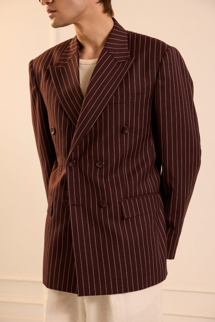 Wine striped affair Blazer