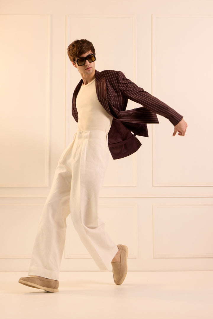 Wine striped affair trousers