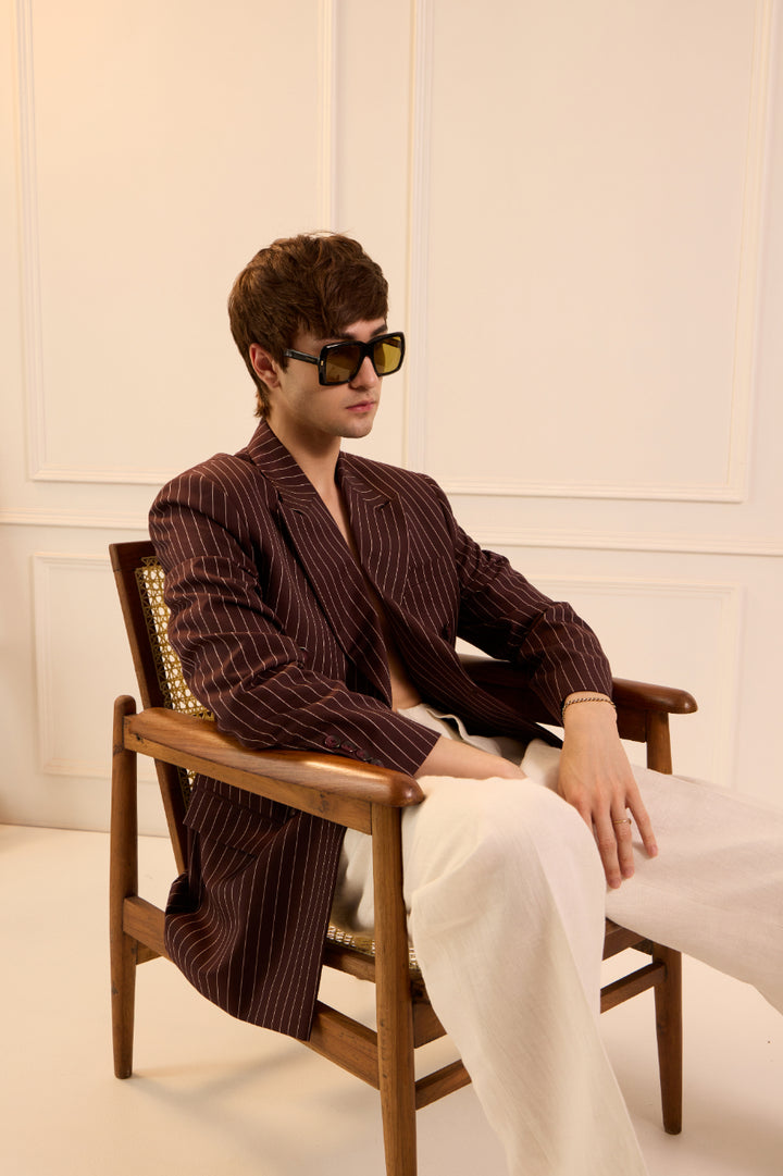 Wine striped affair Blazer